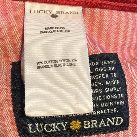 Lucky Legends Sofia Skinny Deep Red Jeans w Subtle Flower Print +MEASUREMENTS 31 - Picture 9 of 15